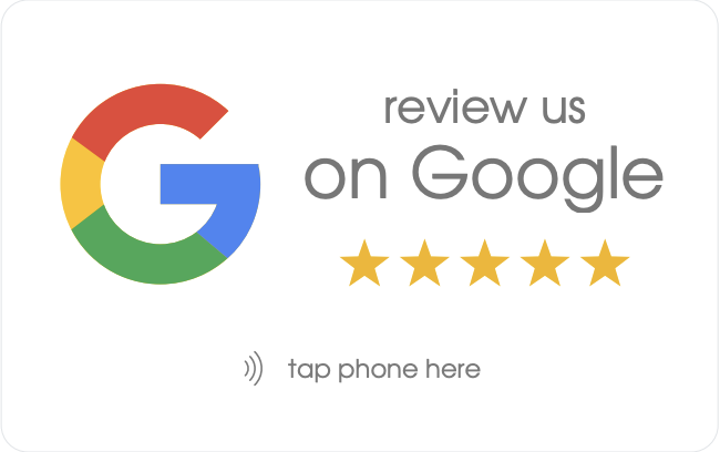 horizontal google review tap card